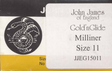 John James Gold'N Glide Milliners / Straw Needles Size 11 10ct