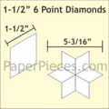 1.5' 6 Point Diamond Paper Pieces Large PK (450)