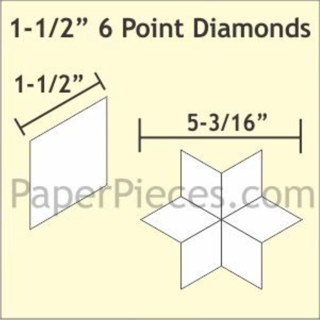1.5' 6 Point Diamond Paper Pieces Large PK (450)