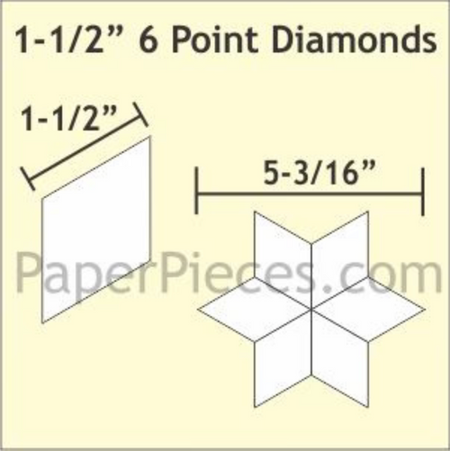 1.5' 6 Point Diamond Paper Pieces Large PK (450)