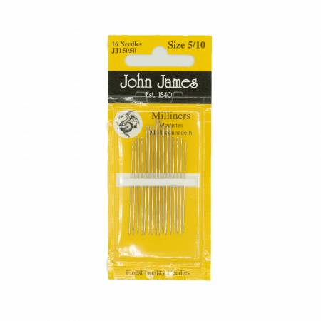 John James Milliners / Straw Needles Assorted Sizes 5/10 16ct