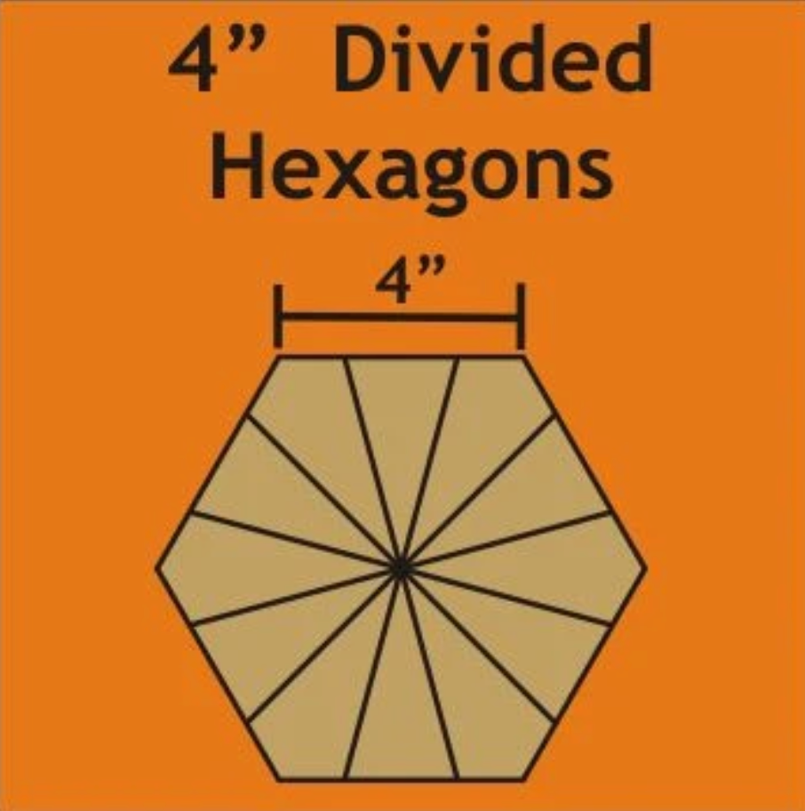 4" Divided Hexagons- 24 Blocks