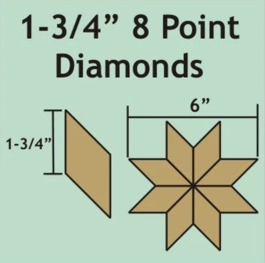 1.75" 8 Point Diamond Paper Pieces Shapes