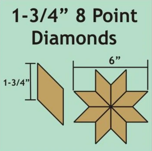 1.75" 8 Point Diamond Paper Pieces Shapes