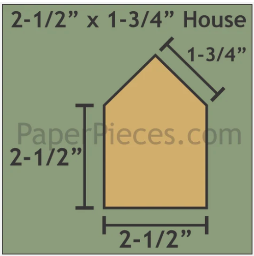 2.5" x 1.75" House Shapes- 18pieces