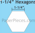 1.25" Hexagons- 75piece pack