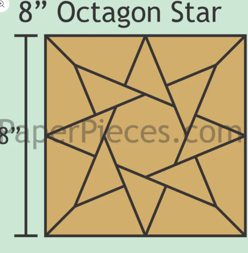 8" Octagon Star Pieces- 12 Block pack
