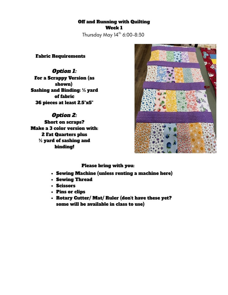Dandy Candy Table Runner- A Quilting 101 Class