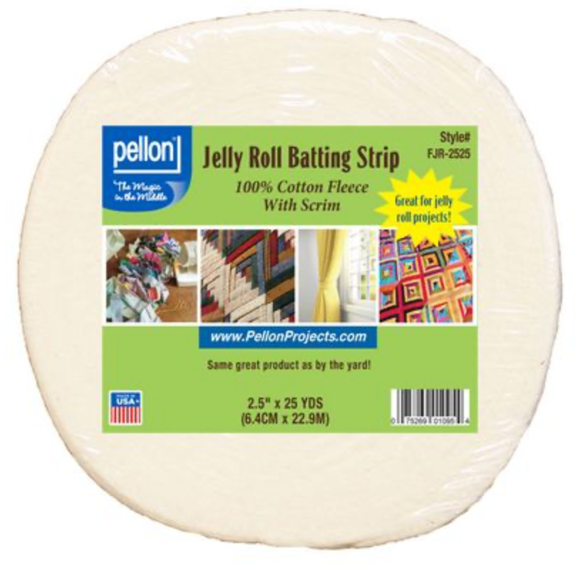 Jelly Roll 2.5" Precut Batting Cotton 25 yds