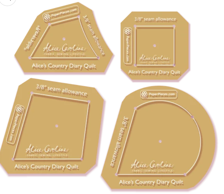 Alice's Country Diary Quilt- Acrylic Templates